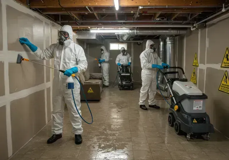 Basement Moisture Removal and Structural Drying process in Village Green-Green Ridge, PA